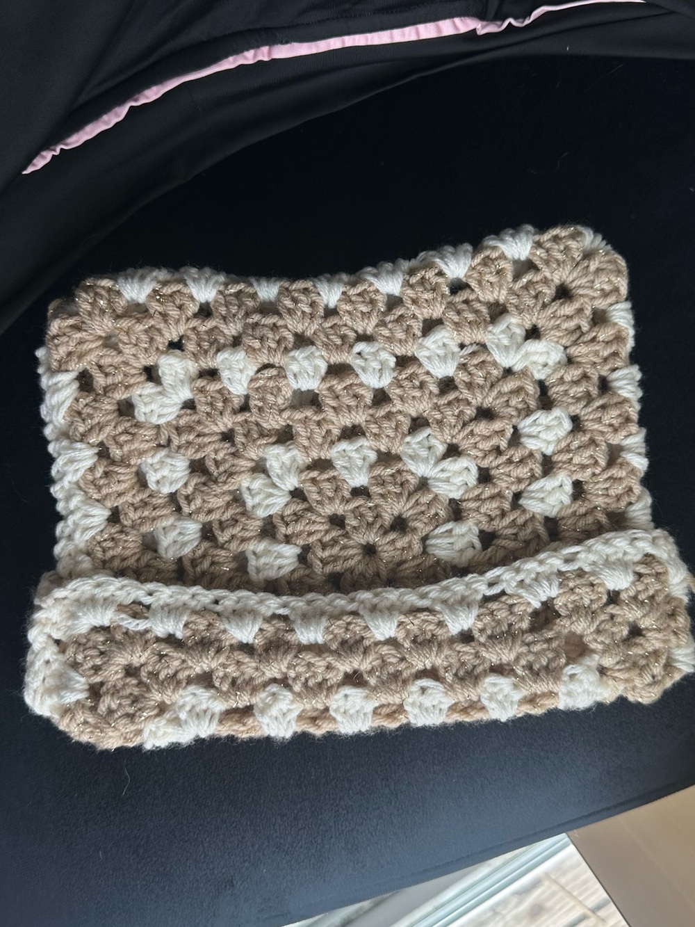 Handmade Crochet Beige and Cream Hat